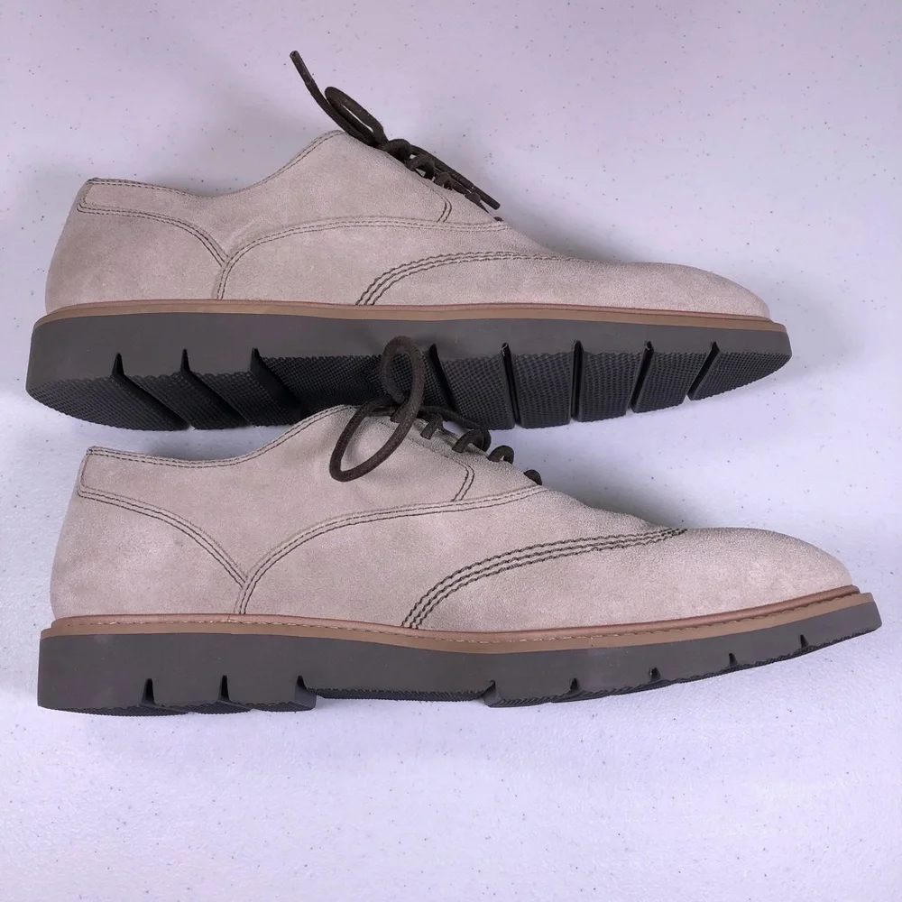 DONALD J. Pliner Sennet Beige Suede Oxfords Shoes